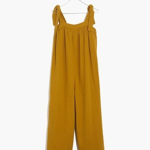 Madewell lightestspun tie strap jumpsuit (Antique gold)